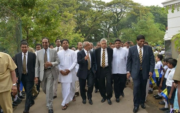 Prime Minister Ranil Wickremesinghe and other Ministers including Sajith Premadasa, D.M. Swaminathan, Ravi Karunanayake, Rauff Hakim, Gayantha Karunatilake and Dr. Harsha De Silva taken in procession