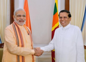 Prime Minister Modi with President Maithripala Sirisena