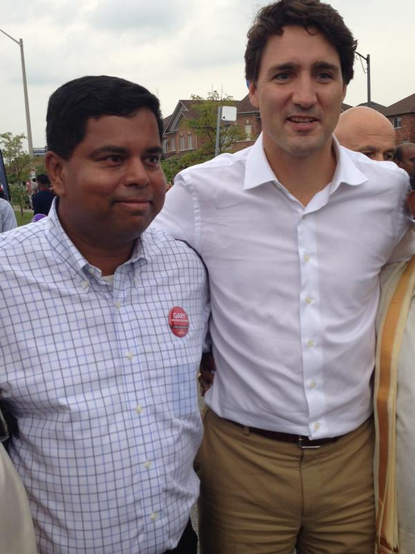 Prime Minister Trudeau with Mr. Gary Anandasangaree, MP for Scarborough-Rouge Park