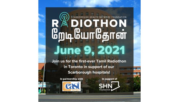 June 9th - the first-ever Tamil Radiothon airs live on EAST FM 102.7